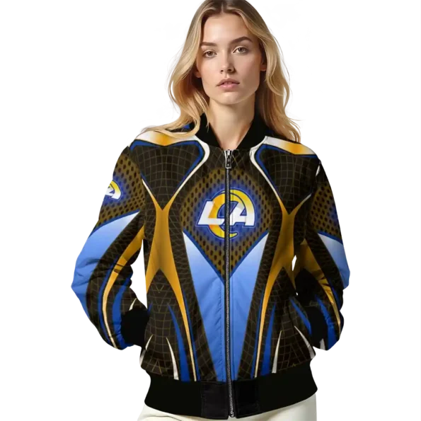 custom los angeles rams mesh chest orange crocs black bomber jacket latest model