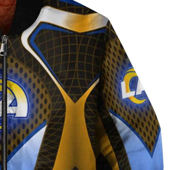 custom los angeles rams mesh chest orange crocs black bomber jacket premium grade