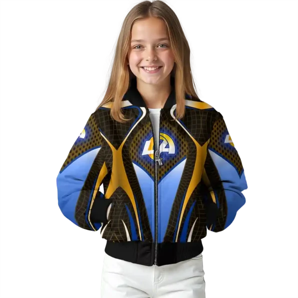 custom los angeles rams mesh chest orange crocs black bomber jacket top rated