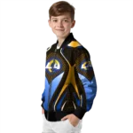 custom los angeles rams mesh chest orange crocs black bomber jacket best selling