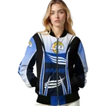custom los angeles rams mesh effect blue black bomber jacket best selling