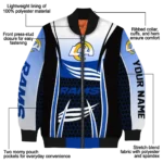 custom los angeles rams mesh effect blue black bomber jacket best selling