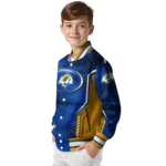 custom los angeles rams power plate blue varsity jacket best selling