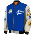 custom los angeles rams razorback outline blue nude bomber jacket best selling
