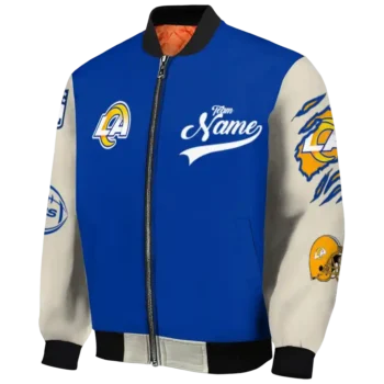 custom los angeles rams razorback outline blue nude bomber jacket best selling
