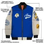 custom los angeles rams razorback outline blue nude bomber jacket best selling
