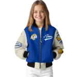 custom los angeles rams razorback outline blue nude bomber jacket best selling