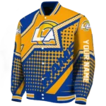 custom los angeles rams star burst blue varsity jacket best selling