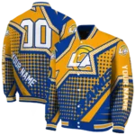 custom los angeles rams star burst blue varsity jacket best selling