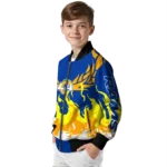 custom los angeles rams winged blaze blue white bomber jacket best selling