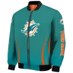 custom miami dolphins chevron arrow aqua bomber jacket best selling