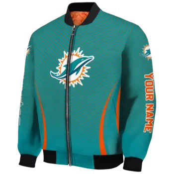 custom miami dolphins chevron arrow aqua bomber jacket best selling