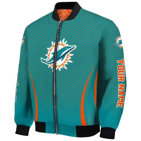 custom miami dolphins chevron arrow aqua bomber jacket best selling