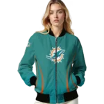 custom miami dolphins chevron arrow aqua bomber jacket best selling