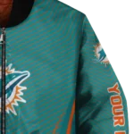 custom miami dolphins chevron arrow aqua bomber jacket best selling