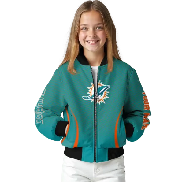 custom miami dolphins chevron arrow aqua bomber jacket top rated