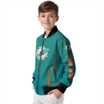 custom miami dolphins chevron arrow aqua bomber jacket best selling