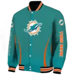 custom miami dolphins chevron arrow aqua varsity jacket best selling