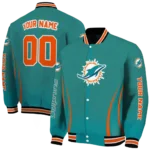 custom miami dolphins chevron arrow aqua varsity jacket best selling