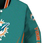 custom miami dolphins chevron arrow aqua varsity jacket best selling