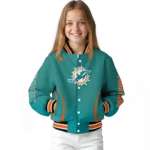 custom miami dolphins chevron arrow aqua varsity jacket best selling