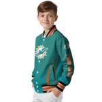 custom miami dolphins chevron arrow aqua varsity jacket best selling