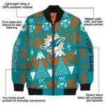 custom miami dolphins pyramid shapes aqua bomber jacket best selling