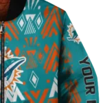 custom miami dolphins pyramid shapes aqua bomber jacket best selling