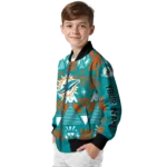 custom miami dolphins pyramid shapes aqua bomber jacket best selling