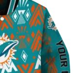 custom miami dolphins pyramid shapes aqua varsity jacket best selling