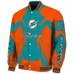 custom miami dolphins spider mark aqua red crocs varsity jacket best selling