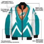 custom miami dolphins v stripes aqua white bomber jacket best selling