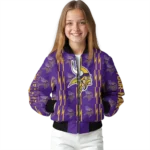 custom minnesota vikings bolt stripe purple bomber jacket best selling
