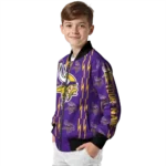 custom minnesota vikings bolt stripe purple bomber jacket best selling