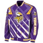 custom minnesota vikings chevron angles purple varsity jacket best selling