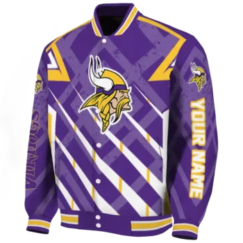 custom minnesota vikings chevron angles purple varsity jacket best selling