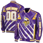 custom minnesota vikings chevron angles purple varsity jacket best selling
