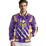 custom minnesota vikings chevron angles purple varsity jacket best selling
