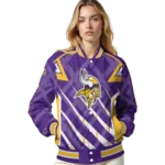 custom minnesota vikings chevron angles purple varsity jacket best selling