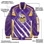 custom minnesota vikings chevron angles purple varsity jacket best selling