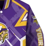 custom minnesota vikings chevron angles purple varsity jacket best selling
