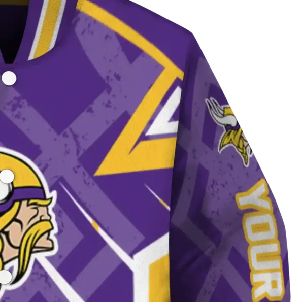custom minnesota vikings chevron angles purple varsity jacket premium grade