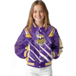 custom minnesota vikings chevron angles purple varsity jacket best selling