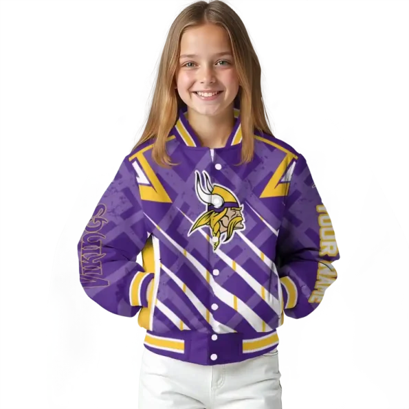 custom minnesota vikings chevron angles purple varsity jacket top rated