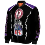 custom minnesota vikings claw blood purple black bomber jacket best selling