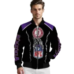 custom minnesota vikings claw blood purple black bomber jacket best selling