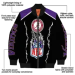 custom minnesota vikings claw blood purple black bomber jacket best selling