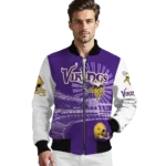 custom minnesota vikings ferris arena purple white bomber jacket best selling