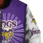 custom minnesota vikings ferris arena purple white bomber jacket best selling