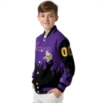 custom minnesota vikings flame border purple black varsity jacket best selling